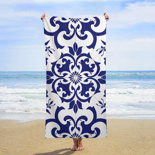 LYDSKGEQ Strandtuch, 160 x 80 cm, sanddicht, mit Blumenmuster, dekorativer Stil, Badetücher, übergroß, saugfähig, Mikrofaser, Badetücher, weiche Stranddecke, schnell trocknendes Handtuch für Reisen LYDSKGEQ Strandtuch, 160 x 80 cm, sanddicht, mit Blumenmuster, dekorativer Stil, Badetücher, übergroß, saugfähig, Mikrofaser, Badetücher, weiche Stranddecke, schnell trocknendes Handtuch für Reisen von LYDSKGEQ
