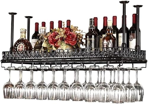 Barmöbel Weinregale Decke hängend/umgedreht aufgehängt Weinglashalter Metall | Weinflaschenhalter, Stielglas, Kelchregal für Zuhause, Küche, Bar, Weinliebhaber von LYDZT