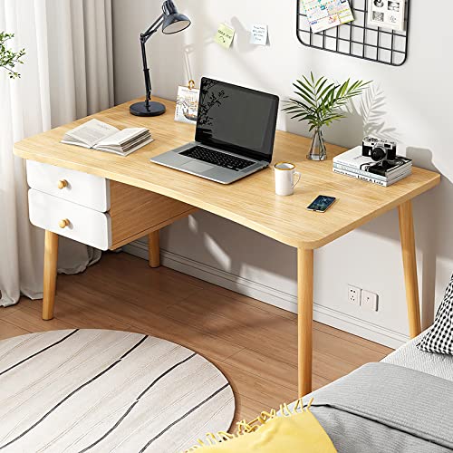Computertisch mit 2 Schubladen, moderner, Schlichter Schreibtisch, Arbeitstisch, kompakter Arbeitsplatz, Laptop-Schreibtisch für das Heimbüro (39 Zoll, Eiche) von LYDZT