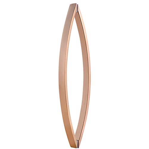 Doppelseitiger ovaler Türgriff, Innen- und Außenbereich, gewerbliches Badezimmer-Glasschiebegriff-Set, robuste Stangengriffe (Farbe: Roségold) von LYDZT