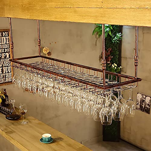 Hängendes Weinglasregal, Weinglashalter, an der Decke montierter Weinglashalter, Weinhalter, Vintage-hängendes Weinregal, Weinregale, höhenverstellbar, für Bar/Restaurant/Küche von LYDZT