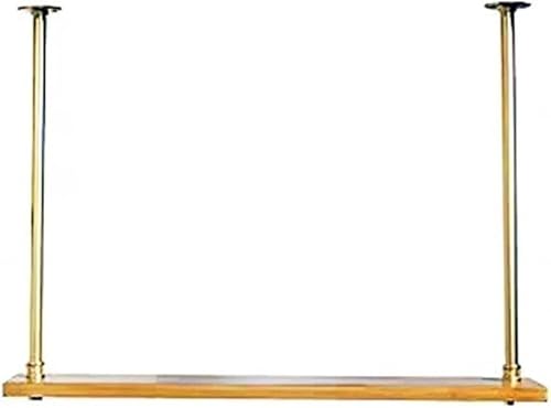 Hängendes Weinglasregal im japanischen Stil, Wasserpfeifendach, hängendes Weinregal, Deckenregal aus massivem Holz für Weingläser/Blumenregal, wandmontiertes DIY-Lagerregal (Farbe: Gold, Grö von LYDZT