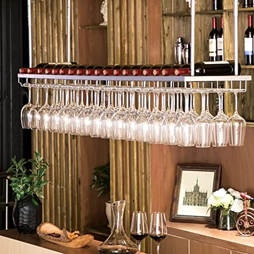 Wandmontiertes Weinregal, hängender Weinglashalter, Deckeninstallation, Weinregal, Hängeregale, Weinflaschenhalter, höhenverstellbarer Glashalter für einfache Installation von LYDZT