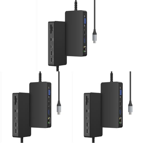 LYEAA 11 in 1 USB C Hub für Surface Pro mit Triple Display, 4K HDMI, VGA, PD 100W, 5Gbps Datenübertragung von LYEAA