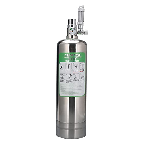 LYEAA 1L/2L CO2 Generator System Carbon, Stainless Steel Carbon Dioxide Reactor Fish Tank Aquarium DIY CO2 Cylinder Generator System Kit with Solenoid Valve Bubble Counter Diffusor von LYEAA