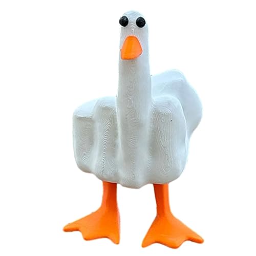 LYEAA Cartoon Ornament Dekor Harz Kreative Ente Skulptur Niedliche Mittelfinger Kleine Ente Statue 3D Ente Handwerk Hause Einweihungsgeschenk von LYEAA