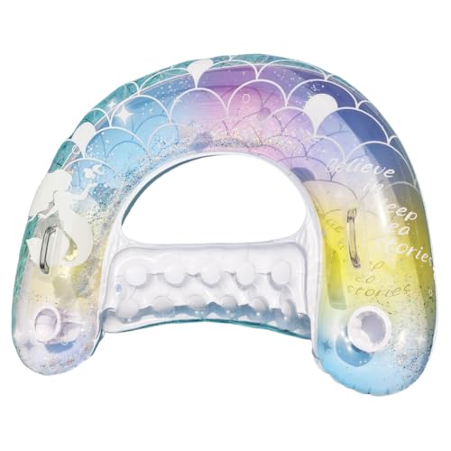LYEAA PVC Pool Float Chair mit doppelten Getränkehaltern Verdickte aufblasbare Liege für Pool und Strand Freizeit von LYEAA