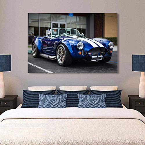 LYFCV Supercar Poster Shelby AC Cobra Oldtimer Cabriolet Bild Leinwand Malerei Wandkunst Drucke Modern Home Room Decor 60X80cm 24x32 Zoll ohne Rahmen von LYFCV