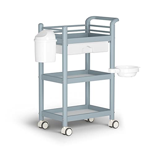 3-stöckiger Werkzeugwagen, Multifunktionaler Servicewagen, 4 Universalrollen, mobiles Lagerregal, Schubladenwagen (Dark Gray) von LYFDPN