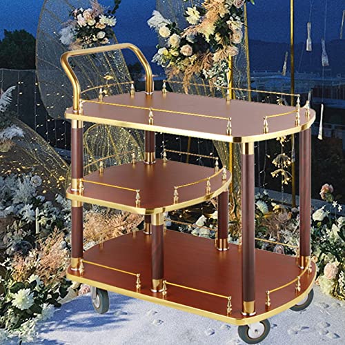 Barwagen Servierwagen Metallrahmen Barwagen mit Handlauf Mobile Kaffee- und Weinwagen auf Universalrollen mit Hausbremse Barwagen Servierwagen Metallrahmen Barwagen mit Handlauf Mobile Kaffee- und Weinwagen auf Universalrollen mit Hausbremse von LYFDPN