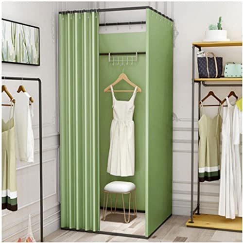 Bewegliche Bekleidungsgeschäft Umkleidekabine Metallrahmen Quadrat temporäre Umkleidekabine tragbare Umkleidekabine tragbare Umkleidekabine Schlafzimmer (grünes Schattentuch B) von LYFDPN
