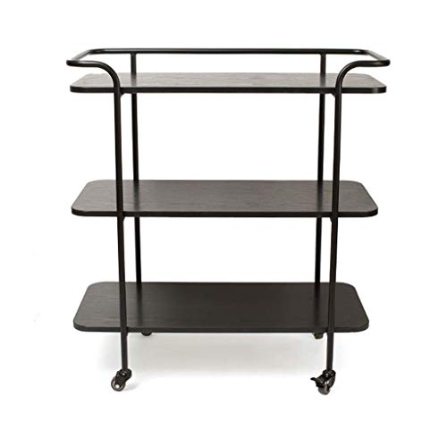 Küchenregal Servierwagen 3-stöckig Rollwagen Universalregale Abschließbare Rollen für Hausbar Speisewagen von LYFDPN