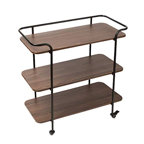 Küchenregal Servierwagen Trolley 3-lagig Einkaufswagen mit Rollen Universalregale Abschließbare Räder für Zuhause Bar-Servierwagen für Zuhause von LYFDPN
