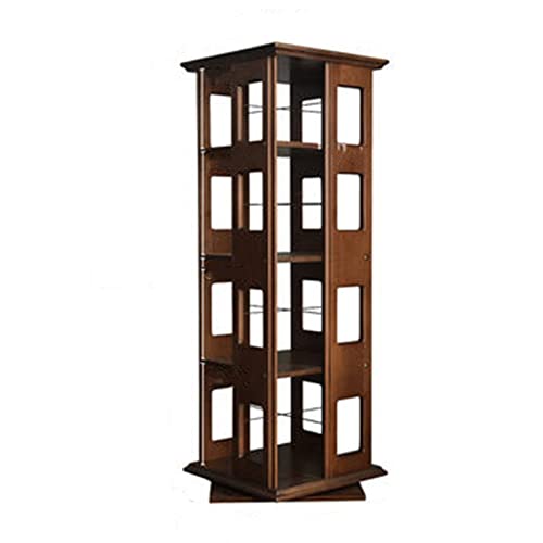 LYFDPN Drehbarer Turm, drehbares Bücherregal aus massivem Holz, 360-Grad-Bücherregal, Kinder-Studentenboden-Bücherregal, Bücherregal mit großer Kapazität (Brown 120x44x44cm) von LYFDPN