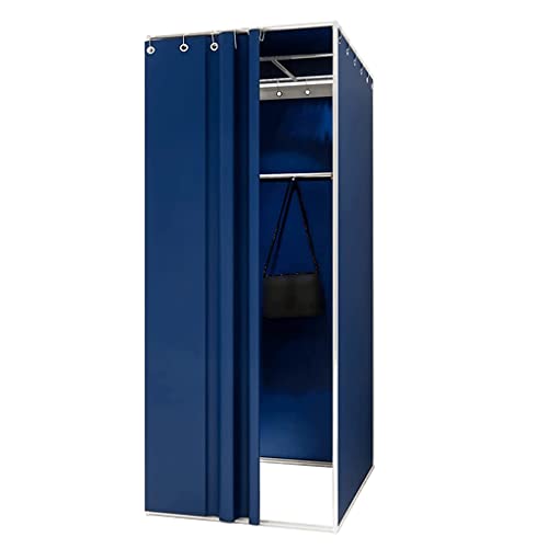 LYFDPN Mode Umkleidekabinen Umkleidekabine Tragbare Quadratische Metallschiene Temporäre Umkleidekabine für Mall Outdoor Umkleidekabine Schlafzimmer (Ink Blue 70x180CM) von LYFDPN