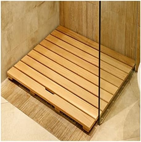 LYFDPN Rechteckiges Badezimmer-Lattenrost Robuste hölzerne Bambus-Badematte Lamellendesign Anti-Rutsch-Badematte für das Badezimmer (50 * 50) von LYFDPN