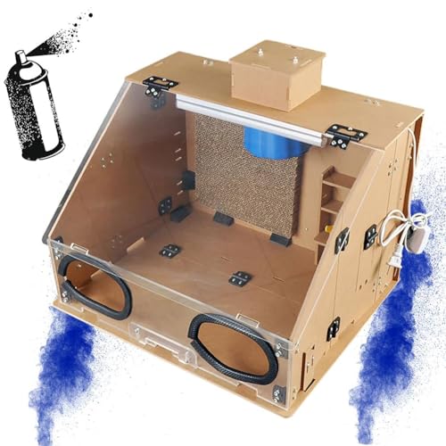 LYFDPN Tragbare Spritzkabine, luftdichter Spritzschrank, Staubkäfig, transparentes Spritzkabinen-Set zum Spritzen von Modellen, Kunst und Handwerk ((M) 50x43x36CM) von LYFDPN