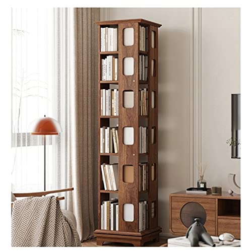 LYFDPN Vitrine, drehbares Bücherregal aus massivem Holz, 360-Grad-Bücherregal, einfaches, platzsparendes, kreatives kleines Regal für das Wohnzimmer YIJIAN von LYFDPN
