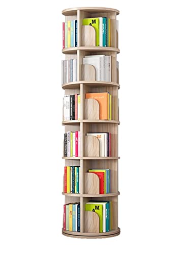 LYFDPN Vitrine, drehbares Bücherregal aus massivem Holz, einfaches Boden-Bücherregal für Zuhause, Wohnzimmer, YIJIAN (39x39x195cm Log Color) von LYFDPN