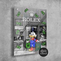 Uhr Kunst | Glas Effekt Alec Monopoly Inspiriert - Pop Art Wanddekoration Luxus Wohnkultur von LYFEstyleArtCo