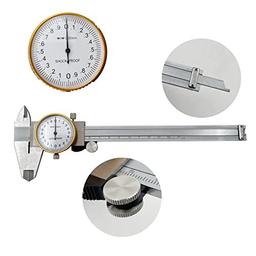 Messschieber 0–15 cm Bereich Hochpräziser Industrie-Edelstahl-Messschieber, Stoßfestes Metrisches Messwerkzeug von LYFJXX