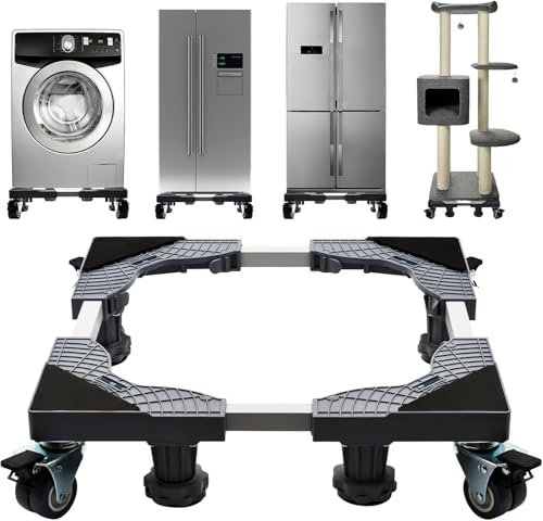 Mobile Base with Wheels and Feet, Adjustable Furniture Dolly for Washer, Dryer and Refrigerator, 4 Locking Wheels (4 Wheels 4 Feet-Large) von LYFJXX