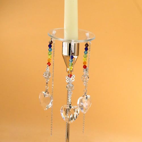 Glasbobeches mit Kristallanhängern für Kerzenständer, Bobeche für Wachstropfstopper, Kerzenwachsfänger, 2 Stück Glasbobeches mit Kristallanhängern für Kerzenständer, Bobeche für Wachstropfstopper, Kerzenwachsfänger, 2 Stück von LYFOOHEART