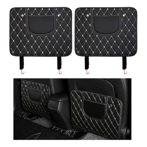 2 Stück Rücksitz Anti Kick Pad Auto für Benz GLA 2020 2021 2022 2023, Leder Vordersitze Rückenlehne Schutzpolster Organizer Sitzschutz Zubehör,Black+beige-Short Style 2 Stück Rücksitz Anti Kick Pad Auto für Benz GLA 2020 2021 2022 2023, Leder Vordersitze Rückenlehne Schutzpolster Organizer Sitzschutz Zubehör,Black+beige-Short Style von LYHCM