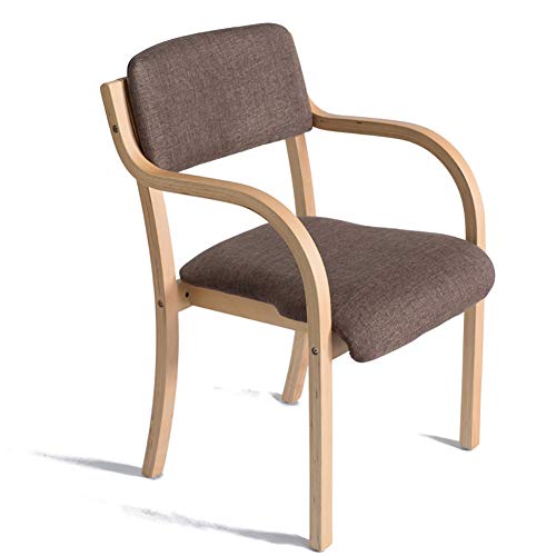 LYHD Esszimmerstuhl im nordischen Stil, Esszimmerstuhl aus massivem Holz, moderner minimalistischer Einzelarbeitsstuhl, mit Armlehnen Sessel mit offener Rückenlehne Ergonomisch von LYHD