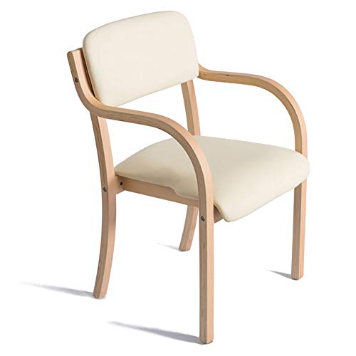 LYHD Esszimmerstuhl im nordischen Stil, Esszimmerstuhl aus massivem Holz, moderner minimalistischer Einzelarbeitsstuhl, mit Armlehnen Sessel mit offener Rückenlehne Ergonomisch von LYHD