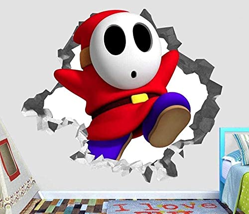 Shy Guy Smashing Wall Decal 3D Sticker Art Deco Vinyl- Wandtattoo Wandbild Poster Deko- 50x70cm von LYHDP