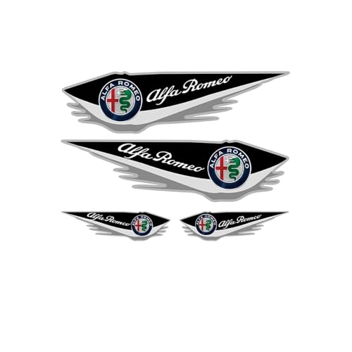Car Sticker Autoabzeichen Emblem für Alfa Romeo Giulia Stelvio Spider 147 156 166, 3D Metall Chrom Selbstklebende Logo Emblem Karosserie Dekorative Aufkleber von LYHH
