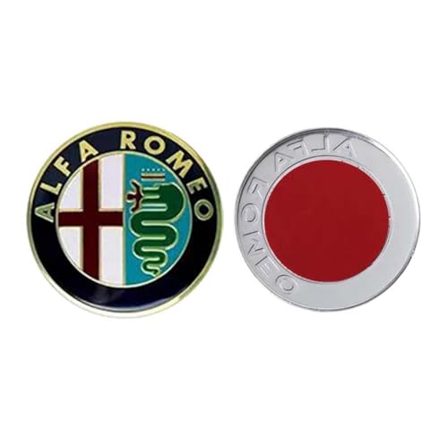 Car Sticker Autoabzeichen Emblem für Alfa Romeo Giulietta Stelvio, 3D Metall Chrom Selbstklebende Logo Emblem Karosserie Dekorative Aufkleber,normal-Green75mm von LYHH