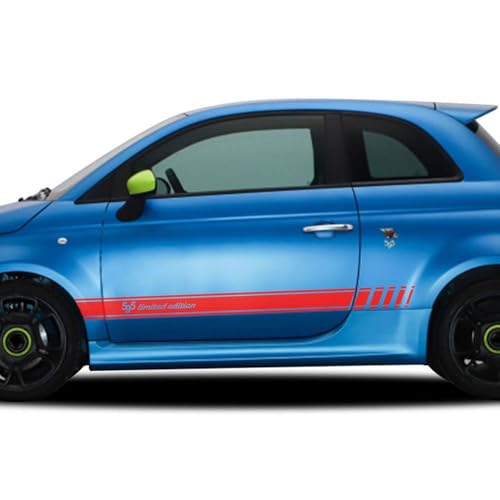 Car Sticker Autoabzeichen Emblem für FIAT Abarth 595 695, 3D Metall Chrom Selbstklebende Logo Emblem Karosserie Dekorative Aufkleber,normal-Rot von LYHH