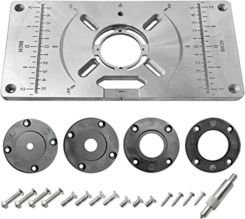 Aluminium Router Table Insert Plate Table for Woodworking Benches Router Plate Wood Tools Milling Trimming Machine with Rings Aluminium Router Table Insert Plate Table for Woodworking Benches Router Plate Wood Tools Milling Trimming Machine with Rings von LYHLYA