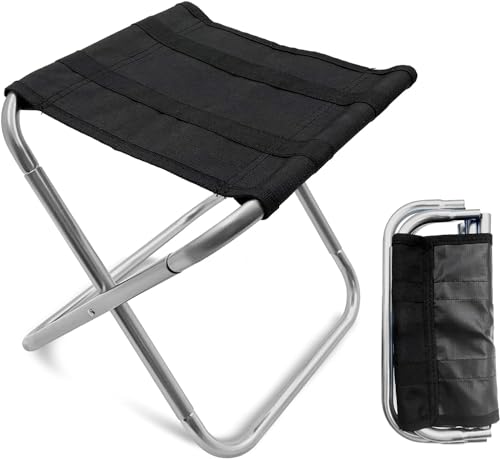 LYHLYA Tragbarer Mini-Klapphocker, kleiner Campinghocker, tragbarer Hocker, kann bis zu 72,6 kg tragen von LYHLYA