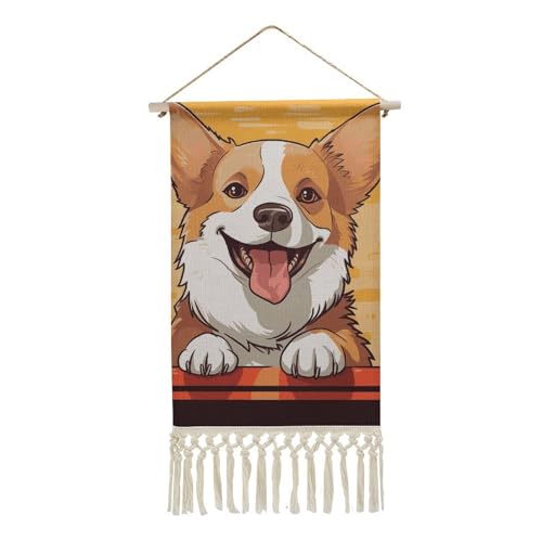LYHVSFJW Niedliche Corgi-Hunde-Wanddekoration, Gemälde zum Aufhängen, Leinwand, Wandkunst, Gemälde für Wohnzimmer, dekorativer Posterrahmen, Retro-Kunstdrucke, hängendes Bauernhaus-Banner für LYHVSFJW Niedliche Corgi-Hunde-Wanddekoration, Gemälde zum Aufhängen, Leinwand, Wandkunst, Gemälde für Wohnzimmer, dekorativer Posterrahmen, Retro-Kunstdrucke, hängendes Bauernhaus-Banner für von LYHVSFJW