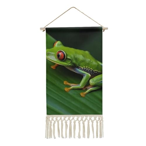 Tier-Frosch, grüne Blätter, Wanddekoration, Gemälde, hängende Leinwand, Wandkunst, Gemälde für Wohnzimmer, dekorativer Posterrahmen, Retro-Kunstdrucke, hängendes Bauernhaus-Banner für Innenbereich Tier-Frosch, grüne Blätter, Wanddekoration, Gemälde, hängende Leinwand, Wandkunst, Gemälde für Wohnzimmer, dekorativer Posterrahmen, Retro-Kunstdrucke, hängendes Bauernhaus-Banner für Innenbereich von LYHVSFJW