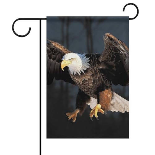 Weißkopfseeadler Willkommensgartenflagge, Flaggen für Hof, Veranda, Haus, saisonale doppelseitige Flaggen für Zuhause, Outdoor, Hof, Terrasse, Rasen, Dekoration, Gartendekoration, 30,5 x 45,7 cm von LYHVSFJW