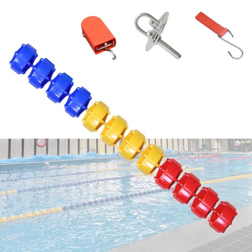 LYHXYLFT Sicherheits-Schwimmerleinen-Trennseil-Kits for Schwimmbäder, Schwimmseil-Schwimmer for Unterteilen des Pools Mit S-Haken Und Spanner(Nylon,9m/29.5ft) von LYHXYLFT