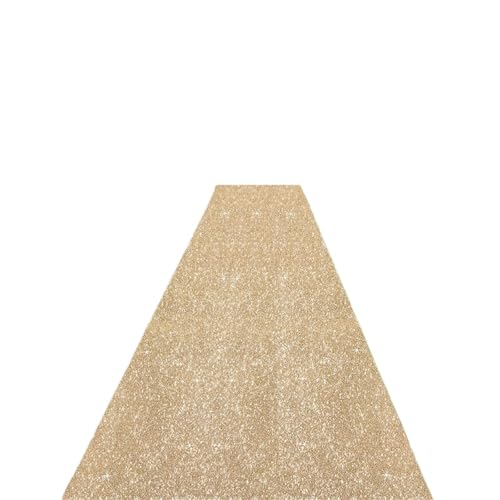 LYHYDMA Hochzeitsteppich Teppich Runway Funkelnder Hochzeit Weihnachten Outdoor-Zubehör Bankett Korridor(Champagne Color,2M_1.2M) von LYHYDMA