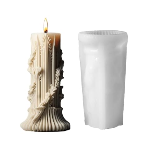 LYHYDMA Kerzenform Silikon 3D Kreative Silikonseifenform Handgemachte Weihrauch Aromatherapie Gips Kerze Römische Säule Kerzenform Zylindrische Kerzenform(A) von LYHYDMA