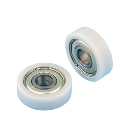 LYHYDMA Kugellager Gummi 2 Stück 8 x 26 x 8 mm gummierte kleine Räder, Flache Rollen, gummierte Kunststoff-Riemenscheibenlager von LYHYDMA