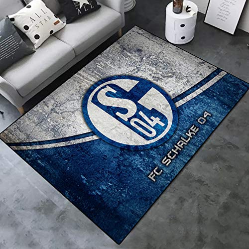 LYJ Teppich Einfach Kunst Dekoration Teppich Fußball Verein Logo Drucken Rutschfeste Matte Geeignet für Restaurants Wohnzimmer Schlafzimmer/Schalke / 100 * 160cm von LYJ