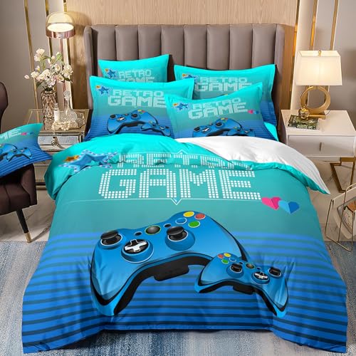 LYJKLST Bettwäsche 100x135 Gamer Gaming Muster Bettbezug 3teilig Microfaser Spiele Spieler Gamepad Bettwäsche Set und Kissenbezug 80x80 cm mit Reißverschluss Mehrfarbig 128 LYJKLST Bettwäsche 100x135 Gamer Gaming Muster Bettbezug 3teilig Microfaser Spiele Spieler Gamepad Bettwäsche Set und Kissenbezug 80x80 cm mit Reißverschluss Mehrfarbig 128 von LYJKLST