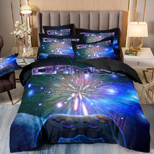 LYJKLST Bettwäsche 135x200 Gamer Gaming Muster Bettbezug 3teilig Microfaser Spiele Spieler Gamepad Bettwäsche Set und Kissenbezug 80x80 cm mit Reißverschluss Mehrfarbig 102 LYJKLST Bettwäsche 135x200 Gamer Gaming Muster Bettbezug 3teilig Microfaser Spiele Spieler Gamepad Bettwäsche Set und Kissenbezug 80x80 cm mit Reißverschluss Mehrfarbig 102 von LYJKLST