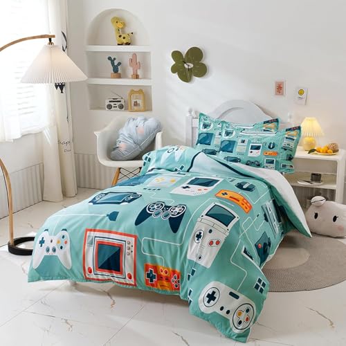 LYJKLST Bettwäsche 135x200 Gamer Gaming Muster Bettbezug 3teilig Microfaser Spiele Spieler Gamepad Bettwäsche Set und Kissenbezug 80x80 cm mit Reißverschluss Mehrfarbig 174 LYJKLST Bettwäsche 135x200 Gamer Gaming Muster Bettbezug 3teilig Microfaser Spiele Spieler Gamepad Bettwäsche Set und Kissenbezug 80x80 cm mit Reißverschluss Mehrfarbig 174 von LYJKLST