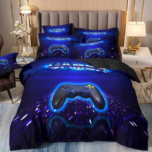 LYJKLST Bettwäsche 155x220 Gamer Gaming Muster Bettbezug 3teilig Microfaser Spiele Spieler Gamepad Bettwäsche Set und Kissenbezug 80x80 cm mit Reißverschluss Mehrfarbig 50 LYJKLST Bettwäsche 155x220 Gamer Gaming Muster Bettbezug 3teilig Microfaser Spiele Spieler Gamepad Bettwäsche Set und Kissenbezug 80x80 cm mit Reißverschluss Mehrfarbig 50 von LYJKLST