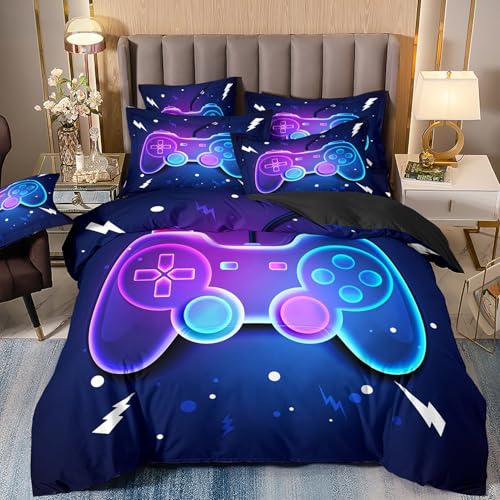 LYJKLST Bettwäsche 200x220 Gamer Gaming Muster Bettbezug 3teilig Microfaser Spiele Spieler Gamepad Bettwäsche Set und Kissenbezug 80x80 cm mit Reißverschluss Mehrfarbig 234 LYJKLST Bettwäsche 200x220 Gamer Gaming Muster Bettbezug 3teilig Microfaser Spiele Spieler Gamepad Bettwäsche Set und Kissenbezug 80x80 cm mit Reißverschluss Mehrfarbig 234 von LYJKLST