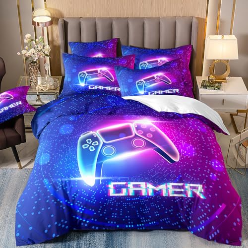 LYJKLST Bettwäsche 200x220 Gamer Gaming Muster Bettbezug 3teilig Microfaser Spiele Spieler Gamepad Bettwäsche Set und Kissenbezug 80x80 cm mit Reißverschluss Mehrfarbig 36 LYJKLST Bettwäsche 200x220 Gamer Gaming Muster Bettbezug 3teilig Microfaser Spiele Spieler Gamepad Bettwäsche Set und Kissenbezug 80x80 cm mit Reißverschluss Mehrfarbig 36 von LYJKLST